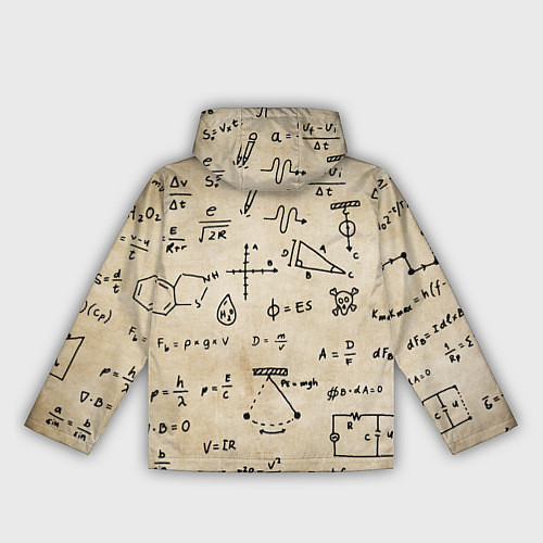 Женская ветровка Научные формулы на старой бумаге / 3D-Белый – фото 2