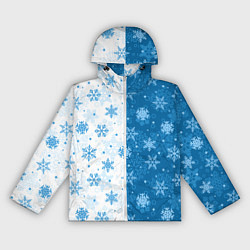 Ветровка с капюшоном женская Красивые снежинки, цвет: 3D-белый
