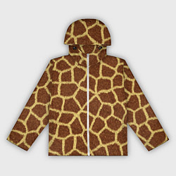 Ветровка с капюшоном женская Текстура жирафа, цвет: 3D-белый