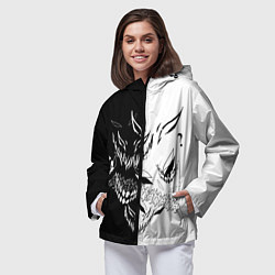 Ветровка с капюшоном женская Drain Face ZXC, цвет: 3D-черный — фото 2