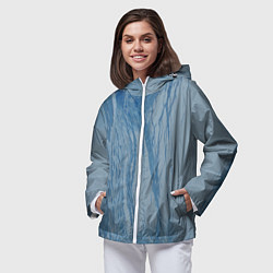 Ветровка с капюшоном женская Замёрзший тёмный лёд, цвет: 3D-белый — фото 2