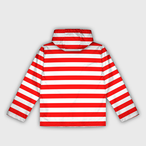 Женская ветровка Красный полосатый новогодний леденец / 3D-Белый – фото 2