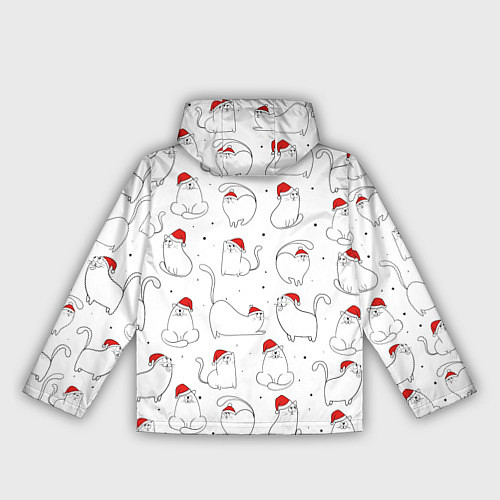 Женская ветровка Паттерн новогодний котик / 3D-Черный – фото 2