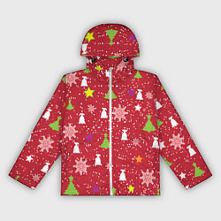 Ветровка с капюшоном женская Red new year, цвет: 3D-белый