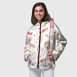 Ветровка с капюшоном женская Сладкий праздник, цвет: 3D-черный — фото 2