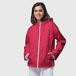 Ветровка с капюшоном женская Viva magenta pantone textile cotton, цвет: 3D-белый — фото 2