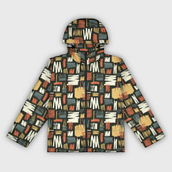 Ветровка с капюшоном женская Узор штрихованный, цвет: 3D-черный