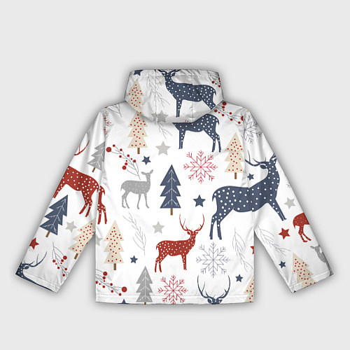 Женская ветровка Олени в новогоднем лесу / 3D-Черный – фото 2