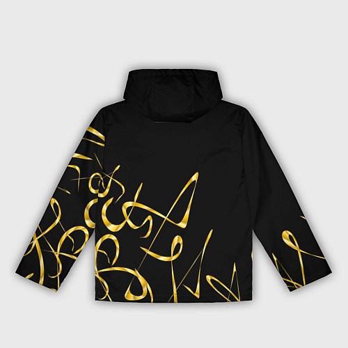 Женская ветровка Золотая каллиграфия на черном фоне / 3D-Черный – фото 2