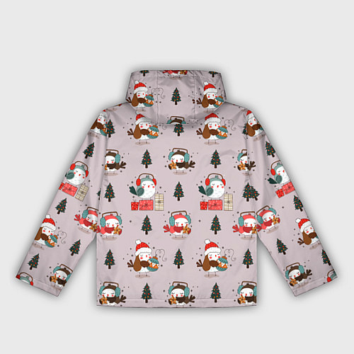 Женская ветровка A bird with new years gifts / 3D-Белый – фото 2