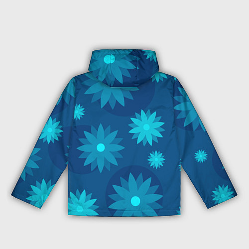 Женская ветровка Узор из синих цветов / 3D-Белый – фото 2