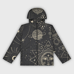 Ветровка с капюшоном женская Мистические узоры, цвет: 3D-черный