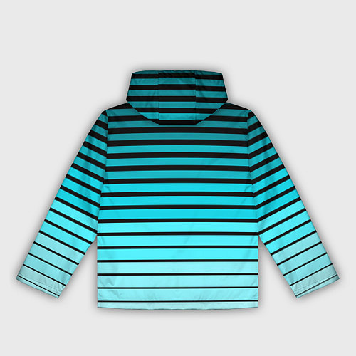 Женская ветровка Голубые полосы на черном / 3D-Белый – фото 2