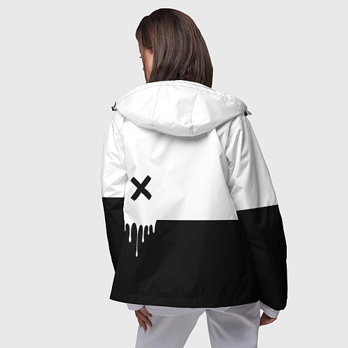 Женская ветровка Черно-белый X / 3D-Черный – фото 4