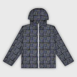 Ветровка с капюшоном женская Паттерн из голубых линий, цвет: 3D-белый
