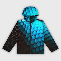 Ветровка с капюшоном женская Abstraction neon blue, цвет: 3D-черный