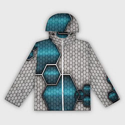 Ветровка с капюшоном женская Cyber texture abstraction, цвет: 3D-белый