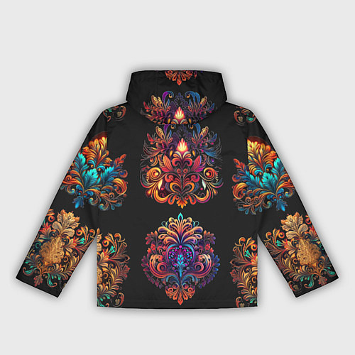 Женская ветровка Русские орнаменты неон / 3D-Черный – фото 2