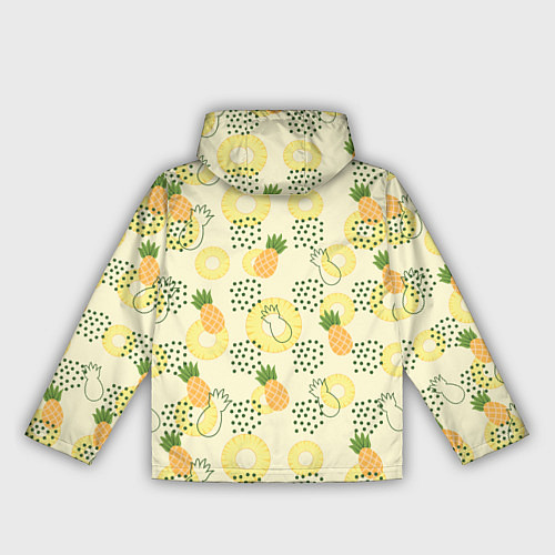 Женская ветровка Узор из ананасов на желтом фоне / 3D-Белый – фото 2
