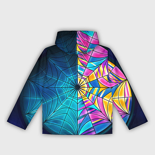 Женская ветровка Уэнсдей - окно ночной витраж - текстура зерна / 3D-Черный – фото 2