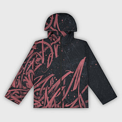Ветровка с капюшоном женская Бордовое граффити, цвет: 3D-черный