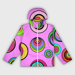 Ветровка с капюшоном женская Разноцветные круги, цвет: 3D-белый