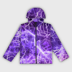 Ветровка с капюшоном женская Текстура молнии, электро, цвет: 3D-черный