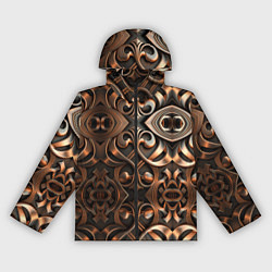 Ветровка с капюшоном женская Золотой узор - паттерн, цвет: 3D-черный