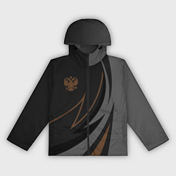 Ветровка с капюшоном женская Россия герб, цвет: 3D-черный