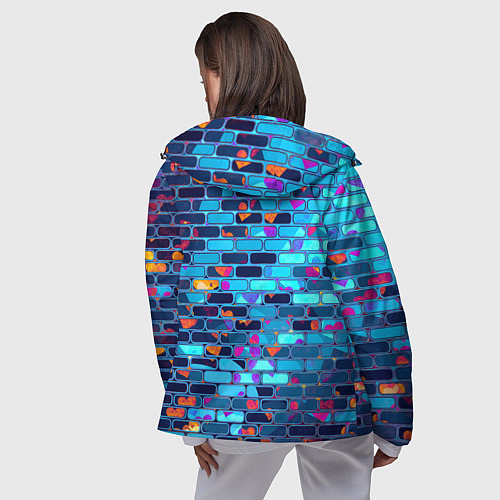 Женская ветровка Кирпичные сердца / 3D-Черный – фото 4