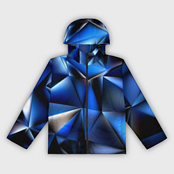Ветровка с капюшоном женская Polygon blue abstract, цвет: 3D-черный