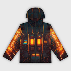 Ветровка с капюшоном женская Паттерн в стиле киберпанк, цвет: 3D-черный