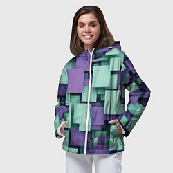 Ветровка с капюшоном женская Trendy geometric pattern, цвет: 3D-белый — фото 2