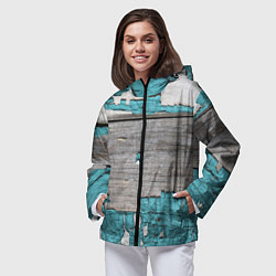 Ветровка с капюшоном женская Текстура облупившейся краски - авангард, цвет: 3D-черный — фото 2