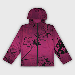 Ветровка с капюшоном женская Pink Flower, цвет: 3D-черный
