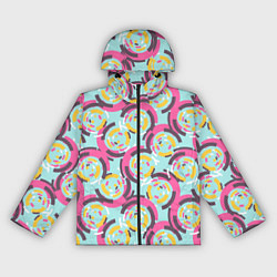 Ветровка с капюшоном женская Круговой паттерн, цвет: 3D-черный