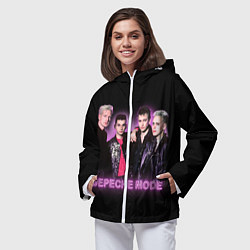 Ветровка с капюшоном женская 80s Depeche Mode neon, цвет: 3D-белый — фото 2