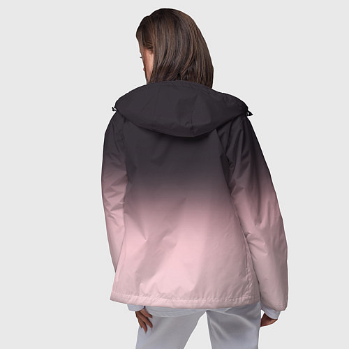 Женская ветровка Градиент: от черного к розовому / 3D-Черный – фото 4