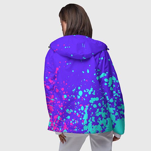 Женская ветровка Counter Strike 2 - Неоновые Брызги / 3D-Черный – фото 4