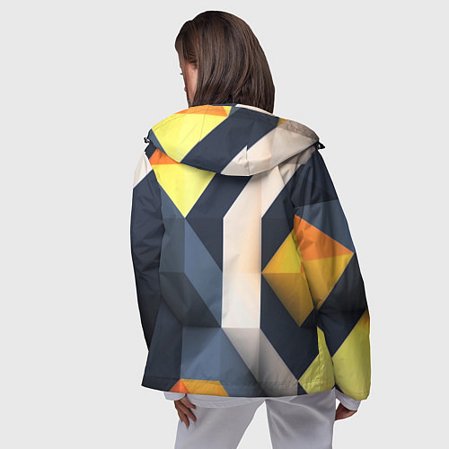 Женская ветровка Полосы геометрия узор / 3D-Черный – фото 4