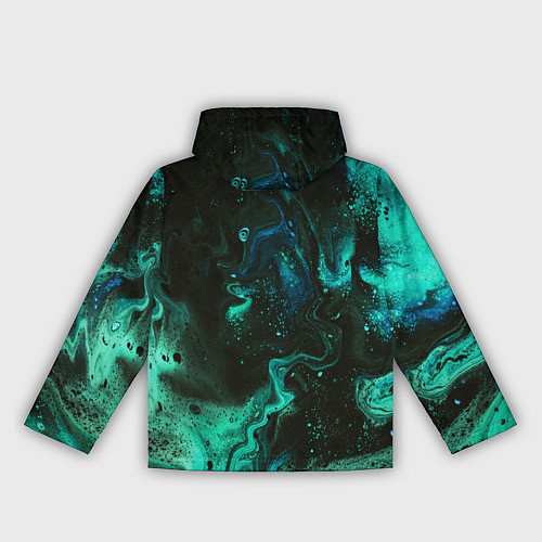 Женская ветровка Черно-зеленые разводы краски / 3D-Черный – фото 2