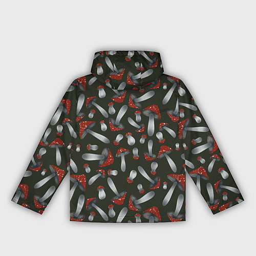 Женская ветровка Мухоморы - паттерн / 3D-Белый – фото 2