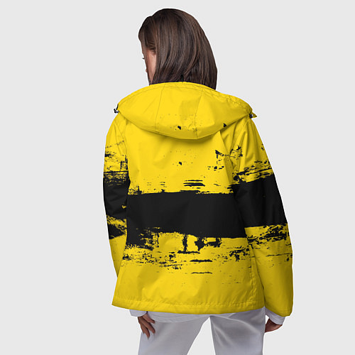 Женская ветровка Черно-желтая полоса Cyberpunk 2077 / 3D-Черный – фото 4