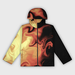 Ветровка с капюшоном женская Пламя с боку, цвет: 3D-черный