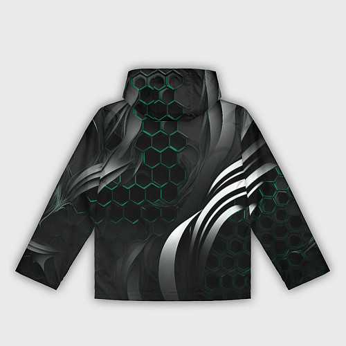 Женская ветровка Объемные бирюзовые плиты и черные линии / 3D-Белый – фото 2