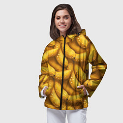 Ветровка с капюшоном женская Сочная текстура из бананов, цвет: 3D-черный — фото 2