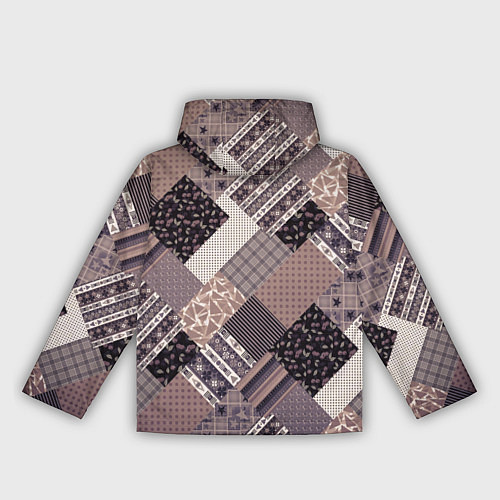 Женская ветровка Коричневый узор в стиле фолк-пэчворк / 3D-Белый – фото 2