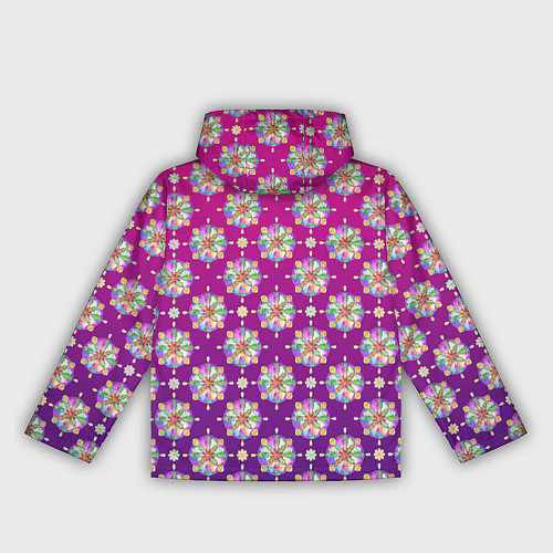Женская ветровка Абстрактные разноцветные узоры на пурпурно-фиолето / 3D-Черный – фото 2