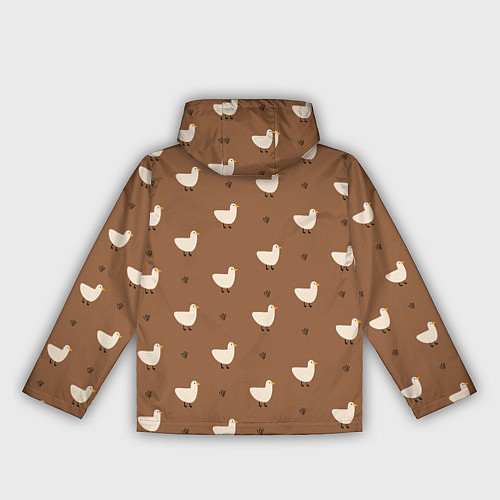 Женская ветровка Гуси и травка - паттерн коричневый / 3D-Белый – фото 2