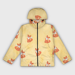 Ветровка с капюшоном женская Наблюдательные лисята, цвет: 3D-черный